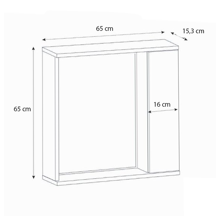 Καθρέπτης μπάνιου Deal χρώμα λευκό 65x15,3x65εκ.
