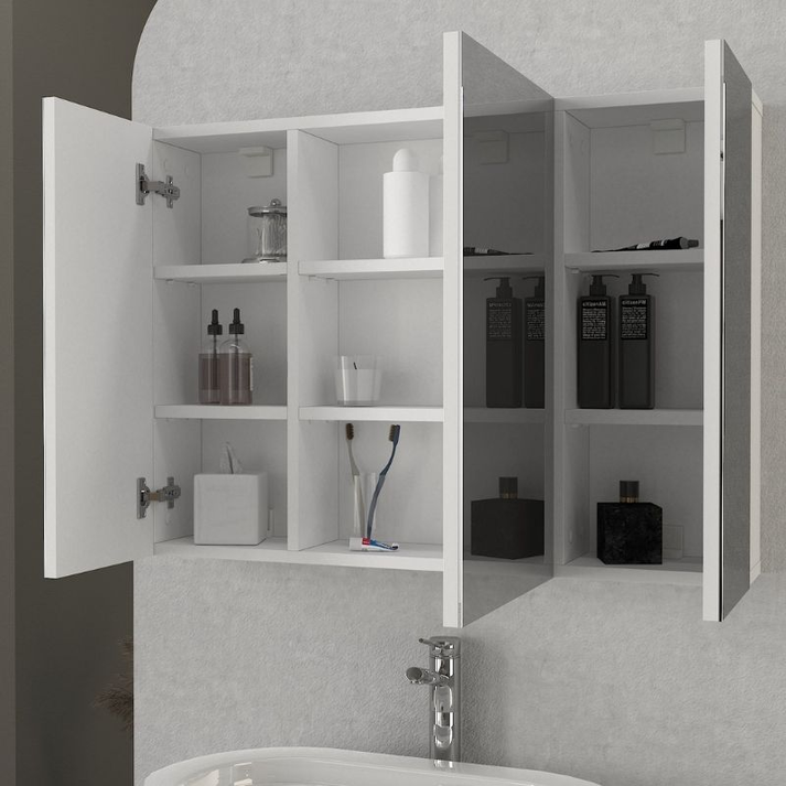 Καθρέπτης μπάνιου Base χρώμα λευκό 90x17,1x65εκ.