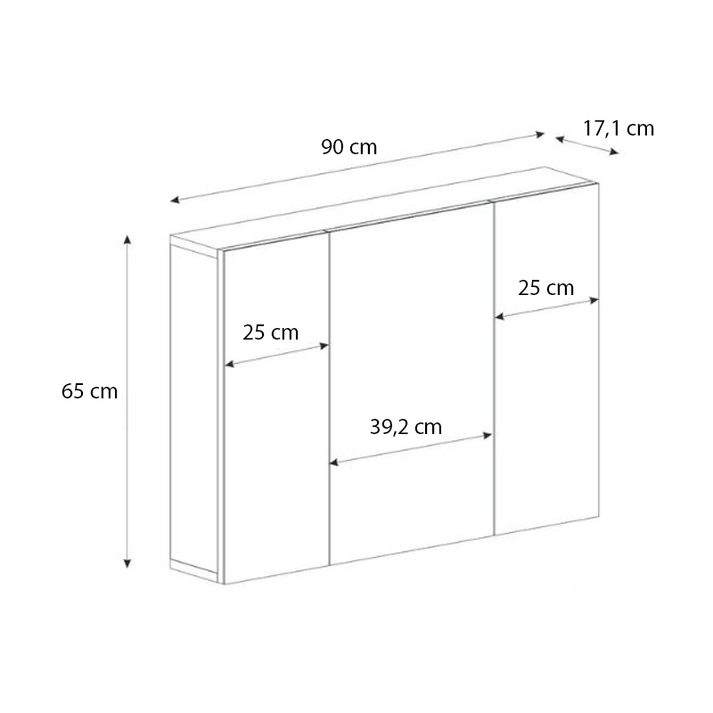 Καθρέπτης μπάνιου Base χρώμα λευκό 90x17,1x65εκ.