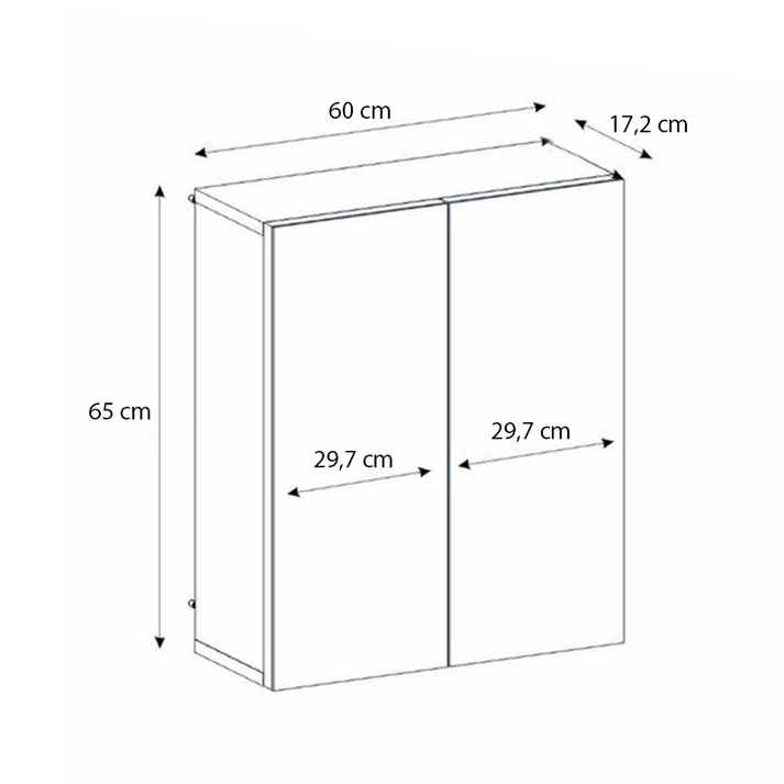 Καθρέπτης μπάνιου Binary χρώμα λευκό 60x17,2x65εκ.