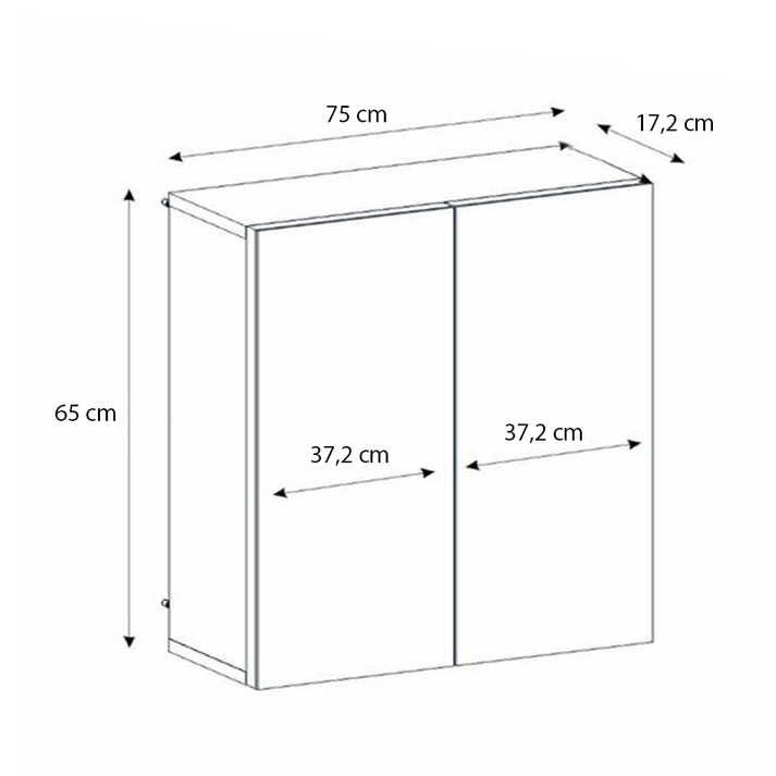 Καθρέπτης μπάνιου Binary χρώμα λευκό 75x17,2x65εκ.