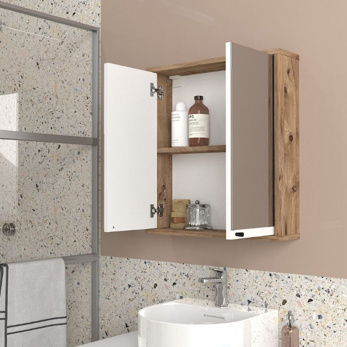 Καθρέπτης μπάνιου Lilian χρώμα atlantic pine 59,6x14,6x65εκ.