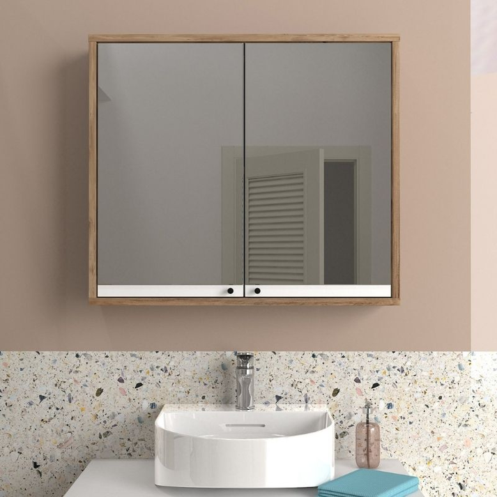 Καθρέπτης μπάνιου Lilian χρώμα atlantic pine 75x14,6x65εκ.