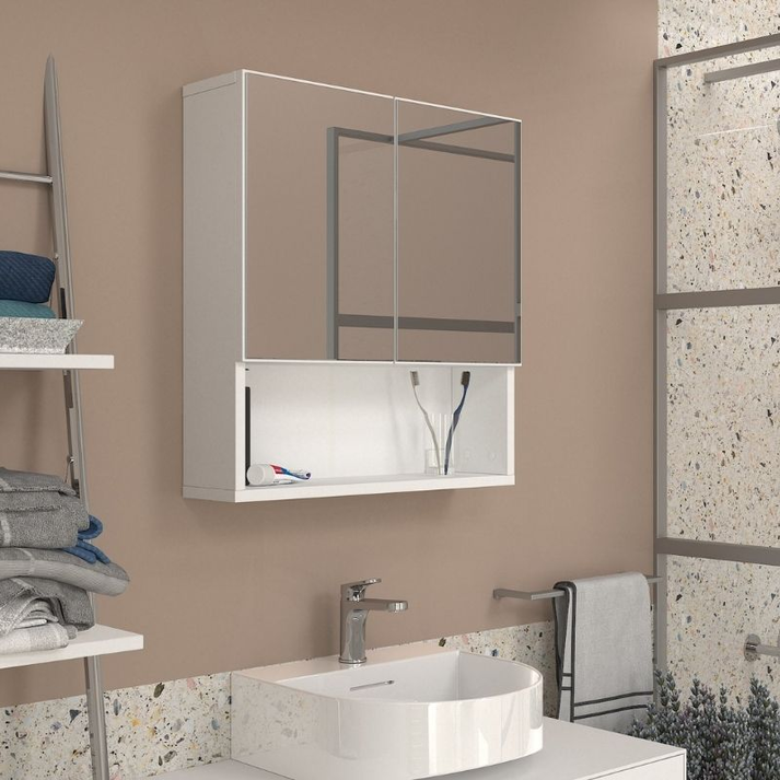 Καθρέπτης μπάνιου Trama χρώμα λευκό 60x16,8x65εκ.