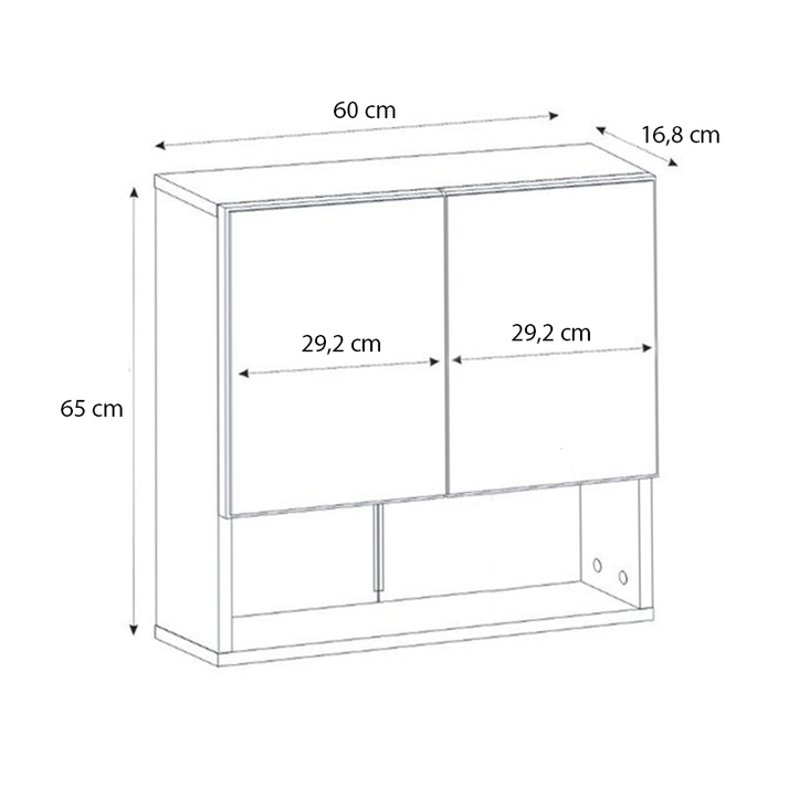 Καθρέπτης μπάνιου Trama χρώμα λευκό 60x16,8x65εκ.