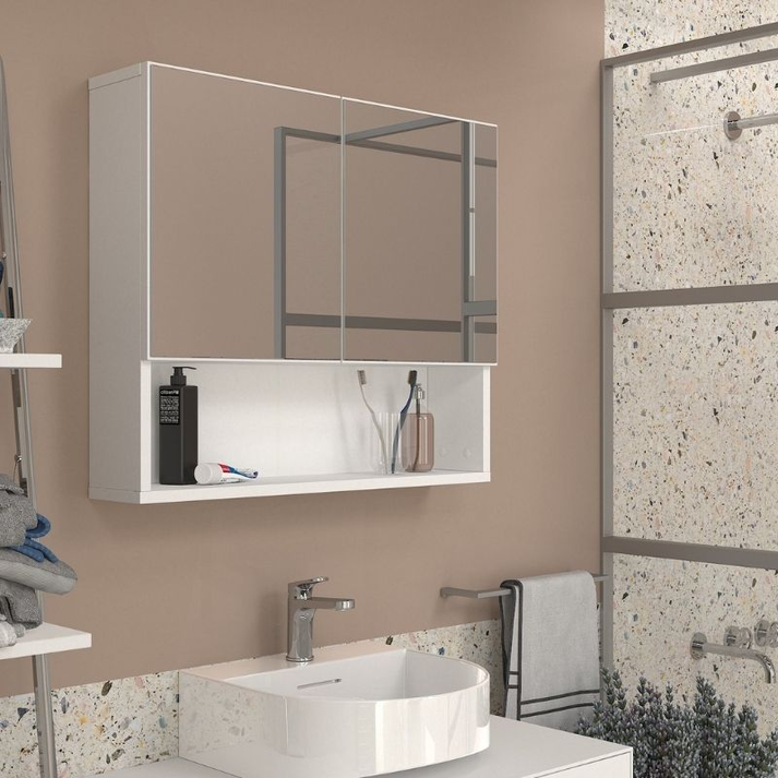 Καθρέπτης μπάνιου Trama χρώμα λευκό 75x16,8x65εκ.