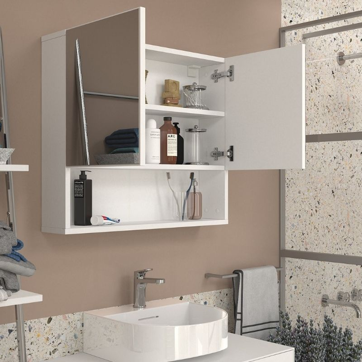 Καθρέπτης μπάνιου Trama χρώμα λευκό 75x16,8x65εκ.