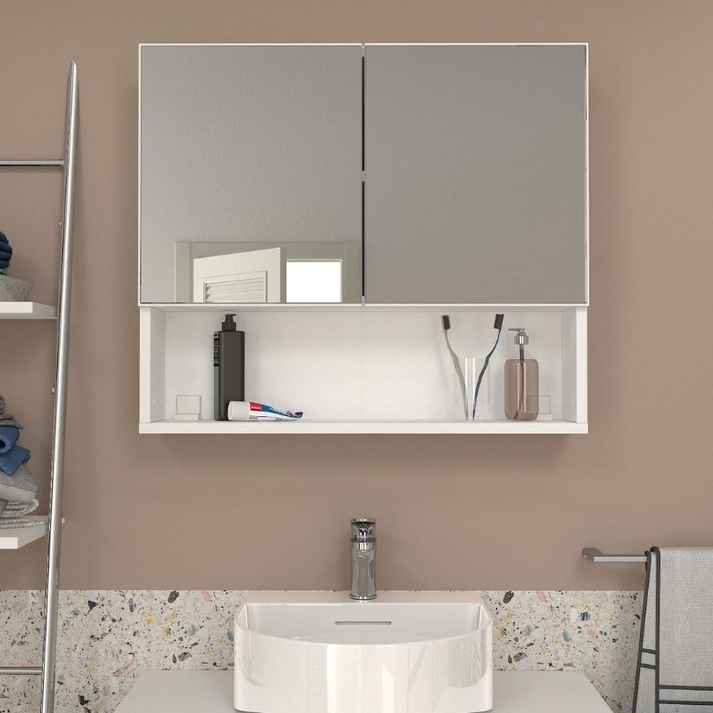 Καθρέπτης μπάνιου Trama χρώμα λευκό 75x16,8x65εκ.