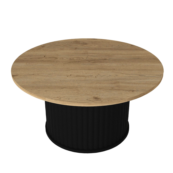 Τραπεζάκι σαλονιού Bohema χρώμα μαύρο - sepet oak Ø85x43,2εκ.