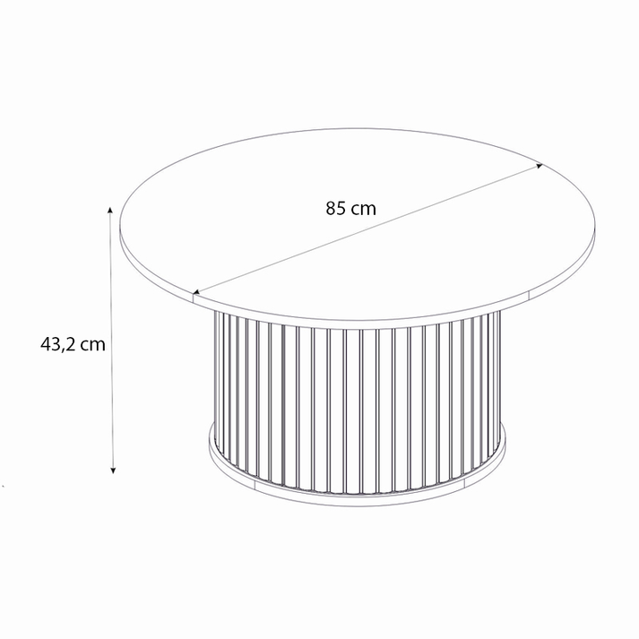 Τραπεζάκι σαλονιού Bohema χρώμα μαύρο - sepet oak Ø85x43,2εκ.