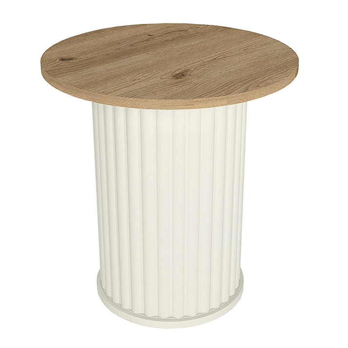 Τραπεζάκι βοηθητικό Bohema χρώμα ivory - sepet oak Ø50x53,2εκ.