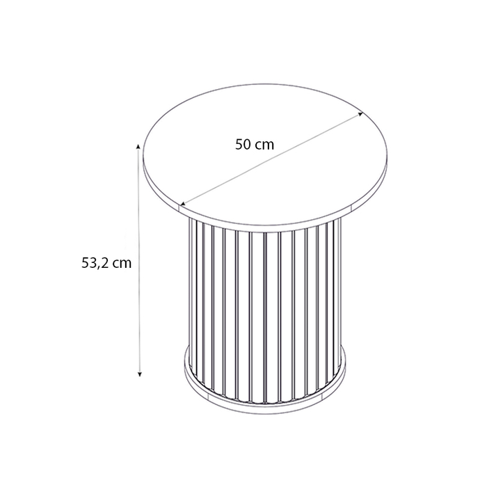 Τραπεζάκι βοηθητικό Bohema χρώμα ivory - sepet oak Ø50x53,2εκ.