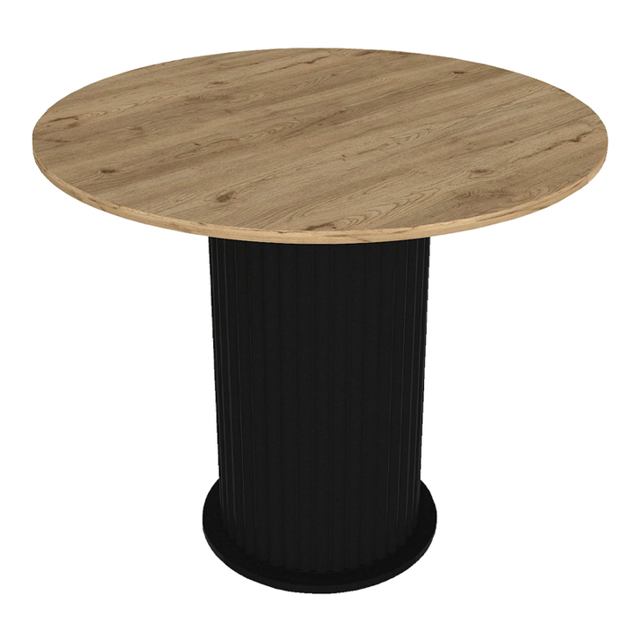 Τραπέζι Bohema χρώμα μαύρο - sepet oak Ø90x77,7εκ.