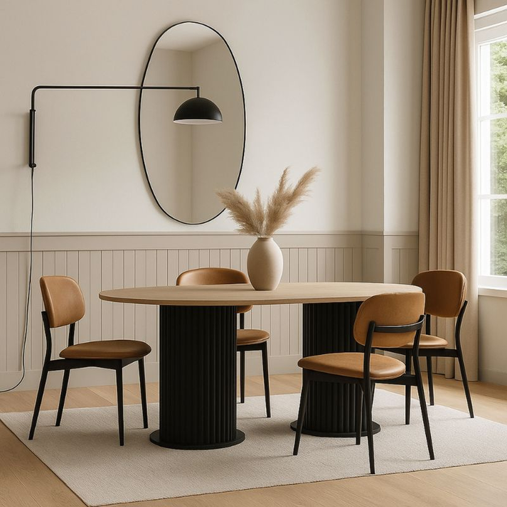 Τραπέζι Bohema χρώμα μαύρο - sepet oak 180x90x77,7εκ.