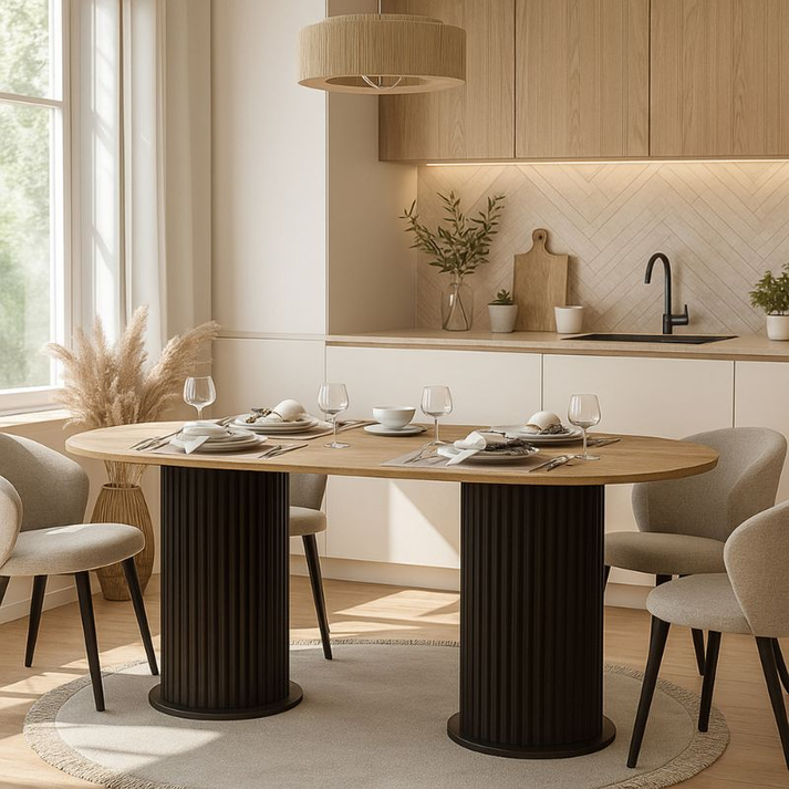 Τραπέζι Bohema χρώμα μαύρο - sepet oak 180x90x77,7εκ.