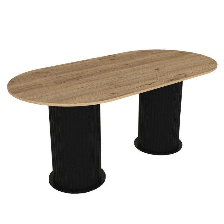 Τραπέζι Bohema χρώμα μαύρο - sepet oak 180x90x77,7εκ.