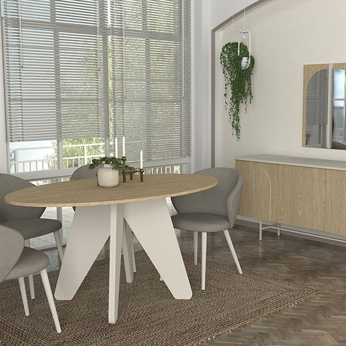 Τραπέζι Rebel χρώμα rota oak - sandstone 150x90x75εκ.