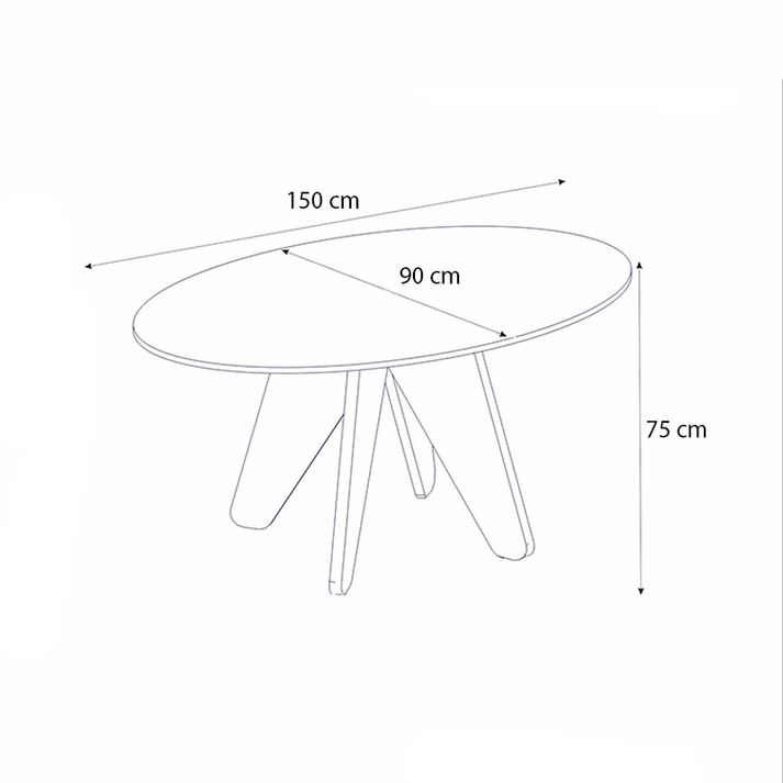 Τραπέζι Rebel χρώμα rota oak - sandstone 150x90x75εκ.
