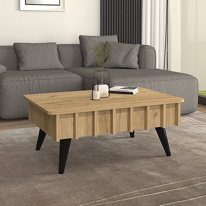 Τραπεζάκι σαλονιού Gemma χρώμα sepet oak 90x59,6x36,8εκ.