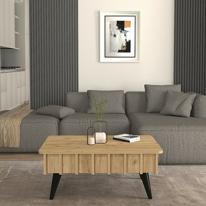 Τραπεζάκι σαλονιού Gemma χρώμα sepet oak 90x59,6x36,8εκ.