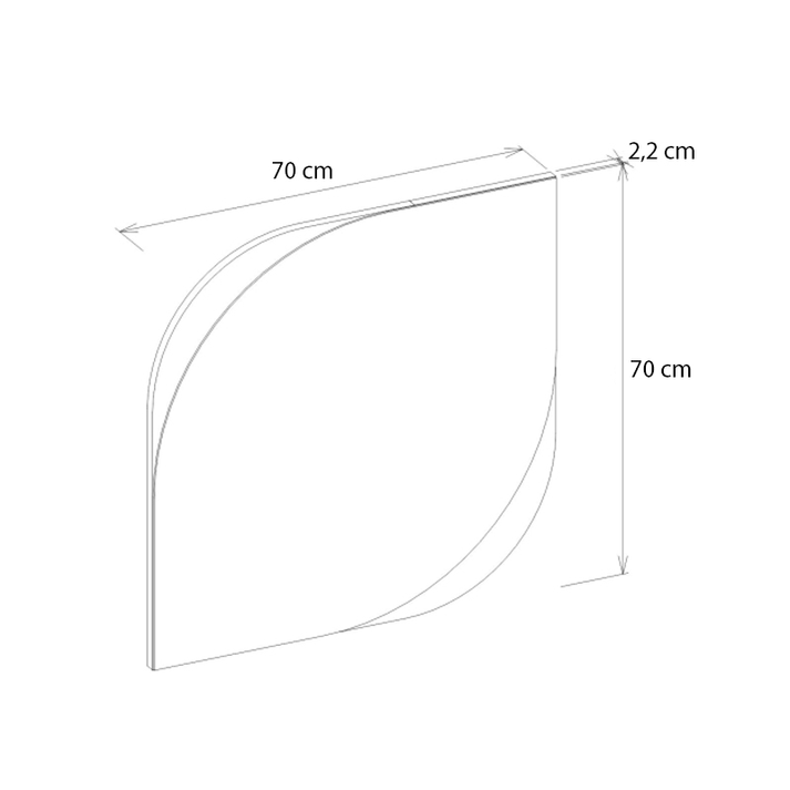 Καθρέπτης τοίχου Lava χρώμα rota oak - ανθρακί 70x2,2x70εκ.