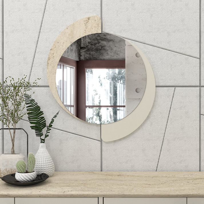 Καθρέπτης τοίχου Sevilla χρώμα sandstone - travertine 59,2x2,2x69εκ.