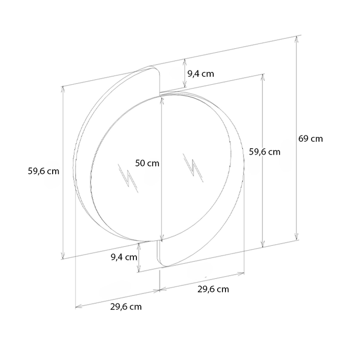 Καθρέπτης τοίχου Sevilla χρώμα λευκό 59,2x2,2x69εκ.