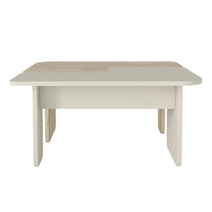 Τραπεζάκι σαλονιού σετ 2τμχ Sevilla χρώμα sandstone - travertine 75x75x37,4εκ.