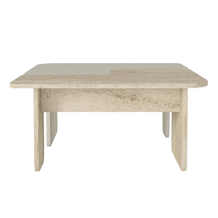 Τραπεζάκι σαλονιού σετ 2τμχ Sevilla χρώμα sandstone - travertine 75x75x37,4εκ.