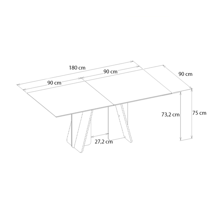 Τραπέζι Sevilla χρώμα sandstone - travertine 180x90x75εκ.