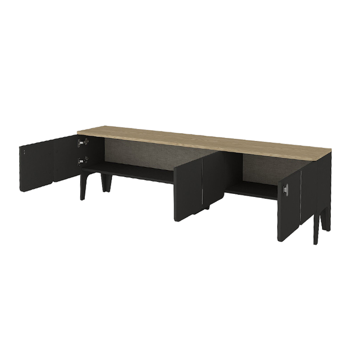 Έπιπλο τηλεόρασης Pedro χρώμα ανθρακί - rota oak 180x35x50,7εκ.