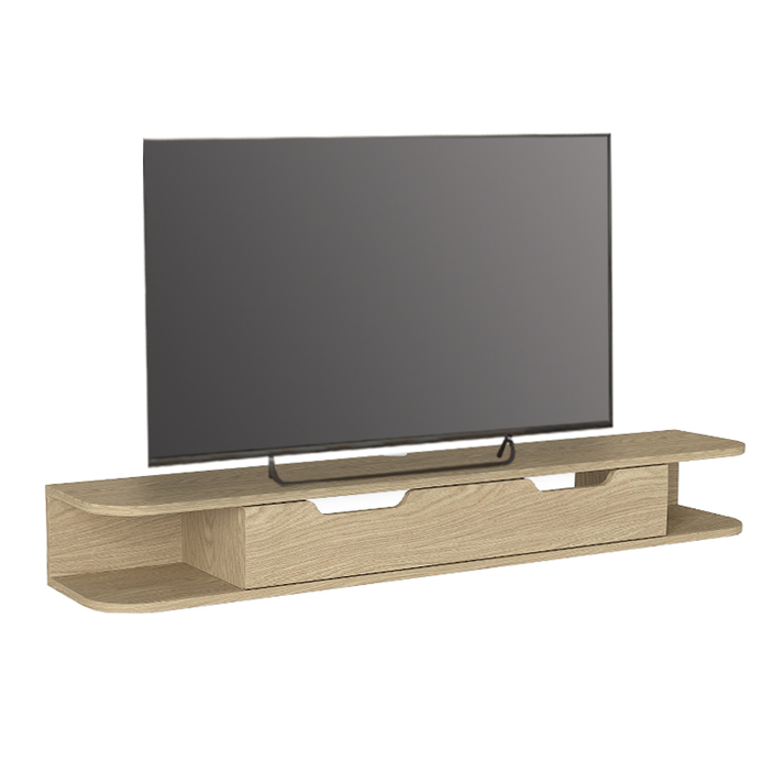 Έπιπλο τηλεόρασης επιτοίχιο Noland με LED χρώμα rota oak 150x35x19,2εκ.