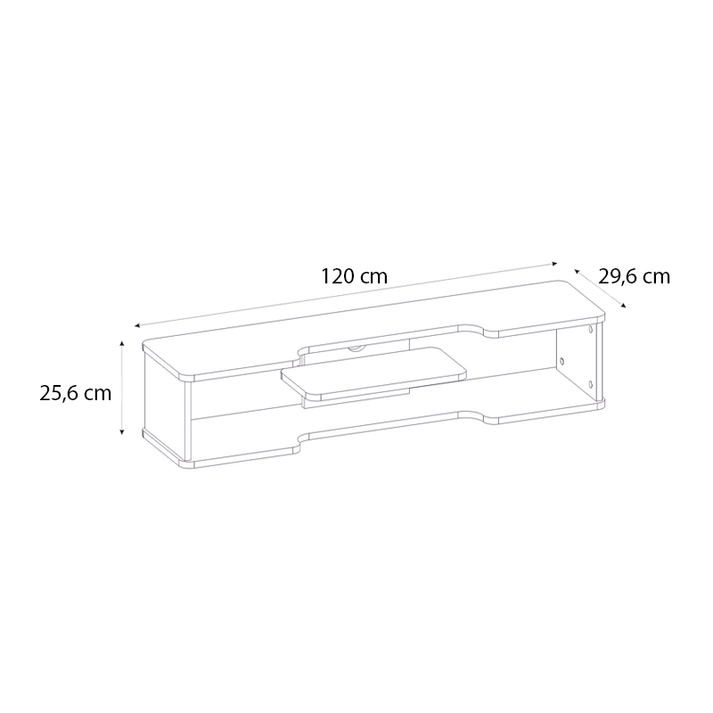 Έπιπλο τηλεόρασης επιτοίχιο Perry χρώμα λευκό 120x29,6x25,6εκ.