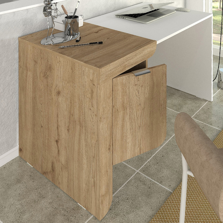 Γραφείο εργασίας Dario χρώμα sepet oak - λευκό 120x60x73,2εκ.