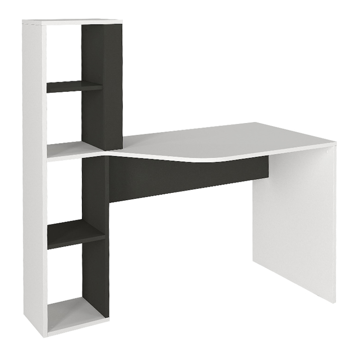 Γραφείο εργασίας Gemini χρώμα ανθρακί - λευκό 121,8x59,6x131,8εκ.