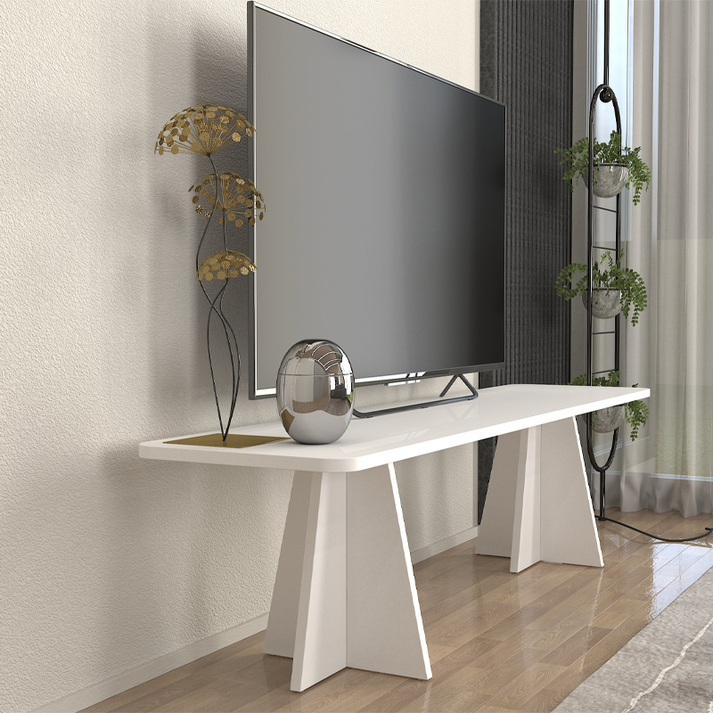 Έπιπλο τηλεόρασης Sugar χρώμα λευκό 150x29,6x36,8εκ.