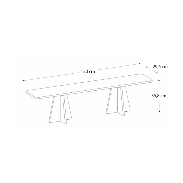 Έπιπλο τηλεόρασης Sugar χρώμα λευκό 150x29,6x36,8εκ.