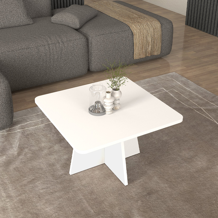 Τραπεζάκι σαλονιού Sugar χρώμα λευκό 60x60x36,8εκ.