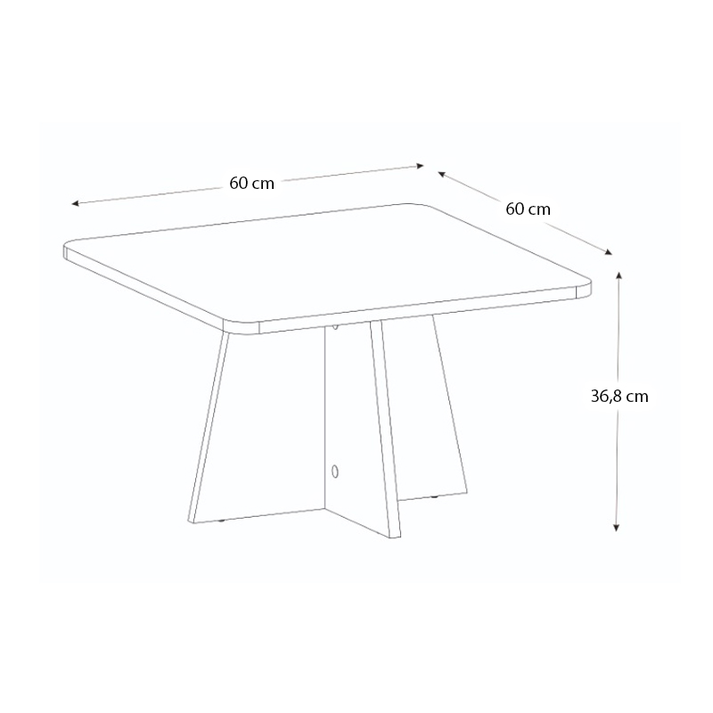Τραπεζάκι σαλονιού Sugar χρώμα λευκό 60x60x36,8εκ.