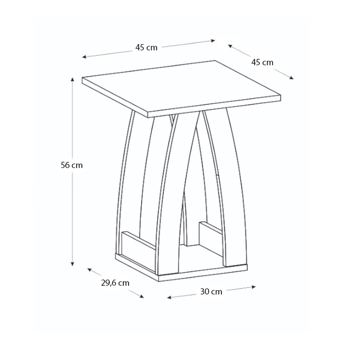 Τραπεζάκι βοηθητικό - Κομοδίνο Deros χρώμα sepet oak 45x45x56εκ.