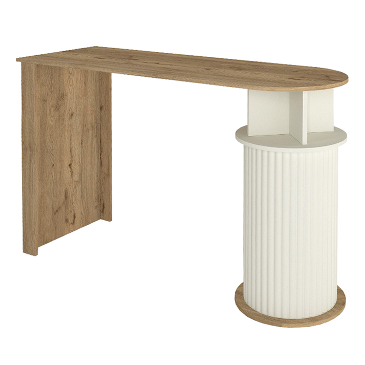 Τραπέζι μπαρ Bohema χρώμα sepet oak - ivory 150x51,6x101,8εκ.