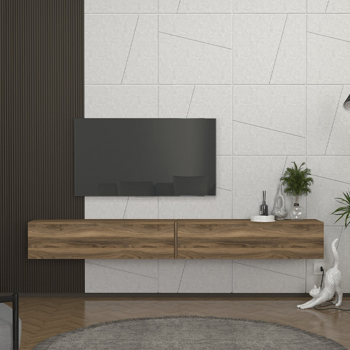 Έπιπλο τηλεόρασης επιτοίχιο Espanse χρώμα καρυδί 241,8x31,7x30εκ.