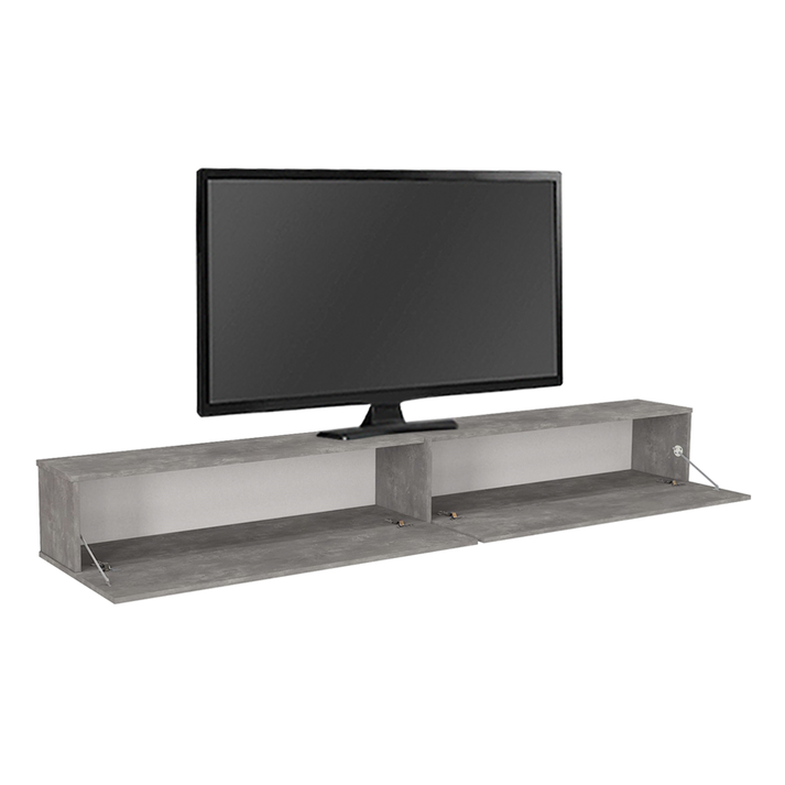 Espanse wall-mounted TV stand gray concrete 241.8x31.7x30 cm