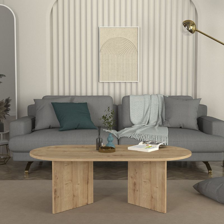 Τραπεζάκι σαλονιού Cortado χρώμα sapphire oak 120x60x39,6εκ.