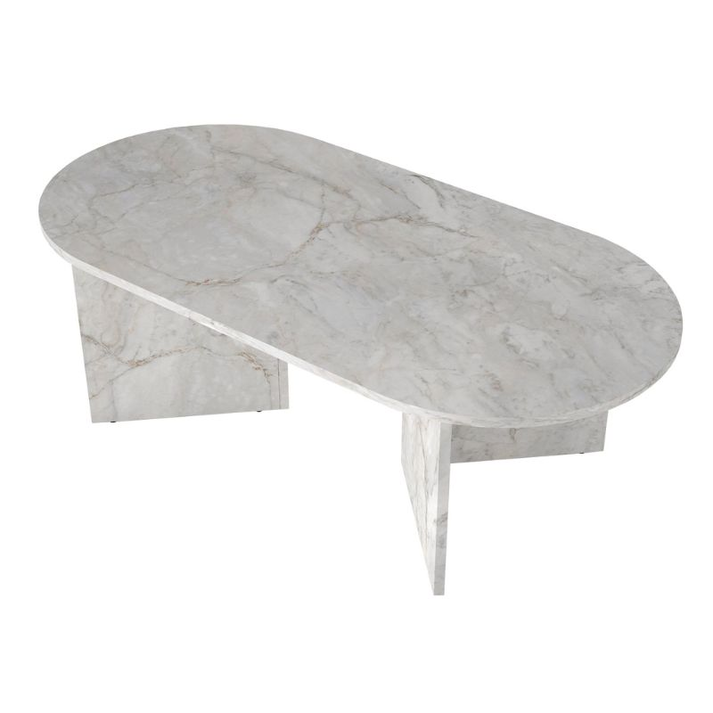 Τραπεζάκι σαλονιού Cortado χρώμα λευκό εφέ μαρμάρου 120x60x39,6εκ.