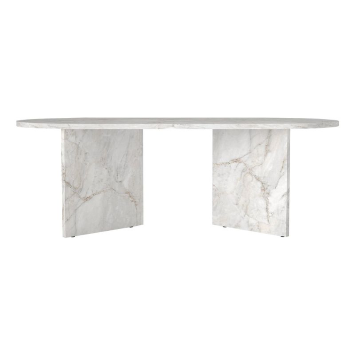 Τραπεζάκι σαλονιού Cortado χρώμα λευκό εφέ μαρμάρου 120x60x39,6εκ.