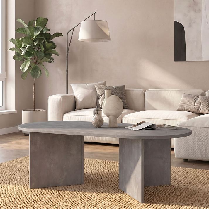 Cortado Living Room Coffee Table Concrete Gray 120x60x39.6 cm