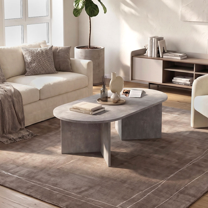 Cortado Living Room Coffee Table Concrete Gray 120x60x39.6 cm