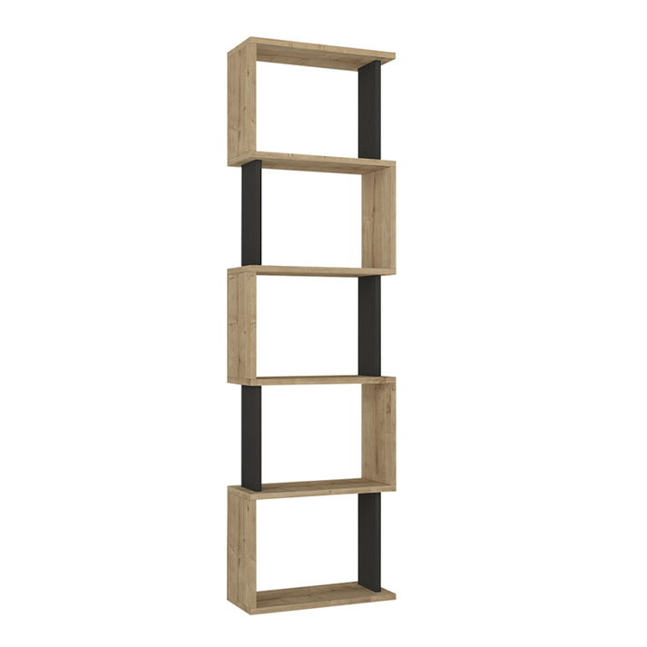 Βιβλιοθήκη Alvina χρώμα sapphire oak - ανθρακί 45x19,6x158,8εκ.