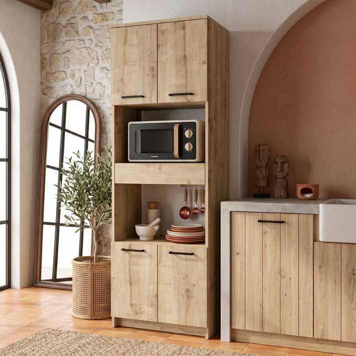 Ντουλάπι κουζίνας - μπάνιου Alvento χρώμα sapphire oak 60x42x180εκ.